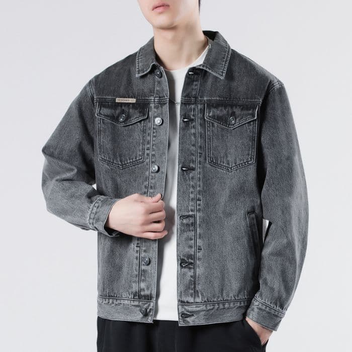 Handsome And Edgy Style Washed Jacket For Men