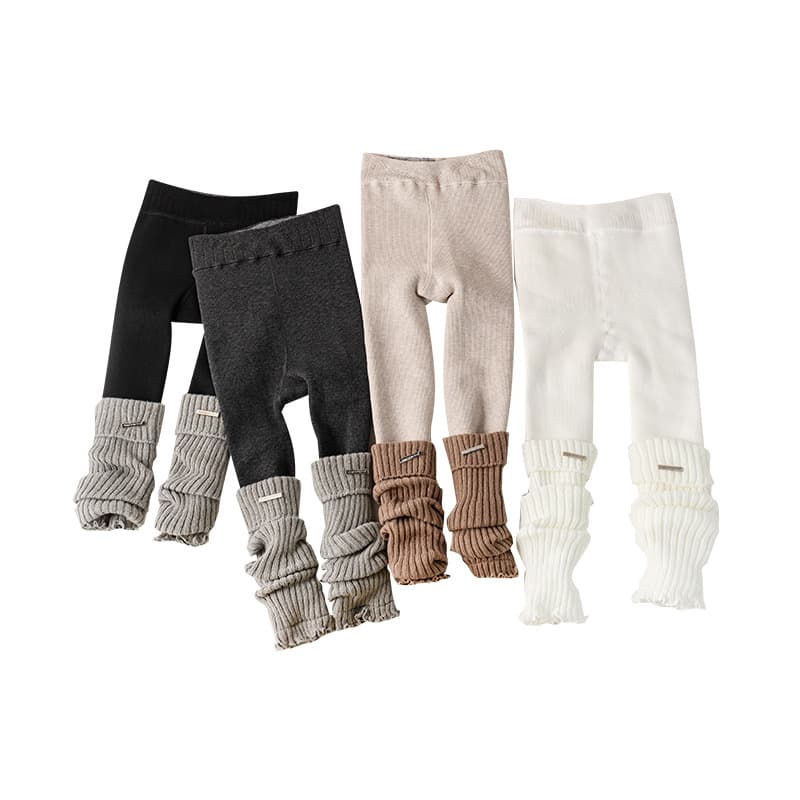 Childrens Sock-blend One-piece Fleece Pants
