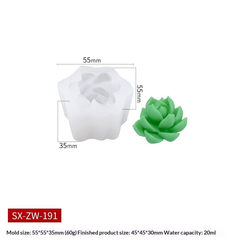 3D Succulent Silicone Candle Mold Cupcake Mold