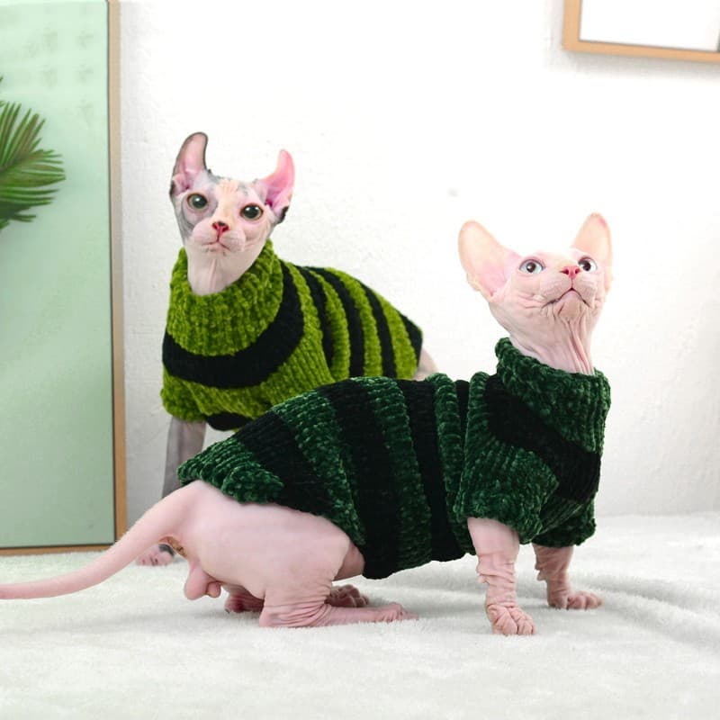 Stylish Striped Sweater For Your Feline Friend