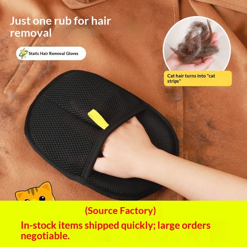 Five-Finger Pet Static Hair Removal Glove Dual-Action Brush Hair Remover Pet Hair Cleaner