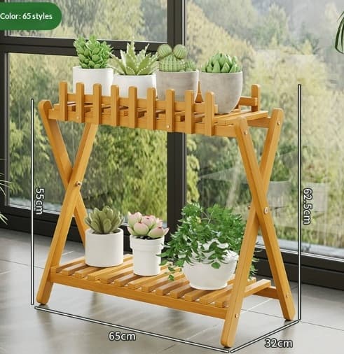 Moso Bamboo Flower Stand Multi-tiered Floor-standing Flower Stand