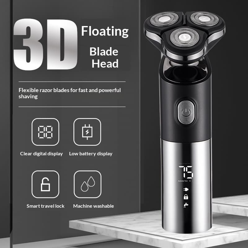 Smart Digital Display Mens Electric Shaver