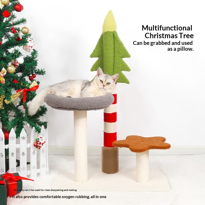 Promotional Christmas Tree Cat Climbing Frame All-in-One Sisal Cat Scratching Post