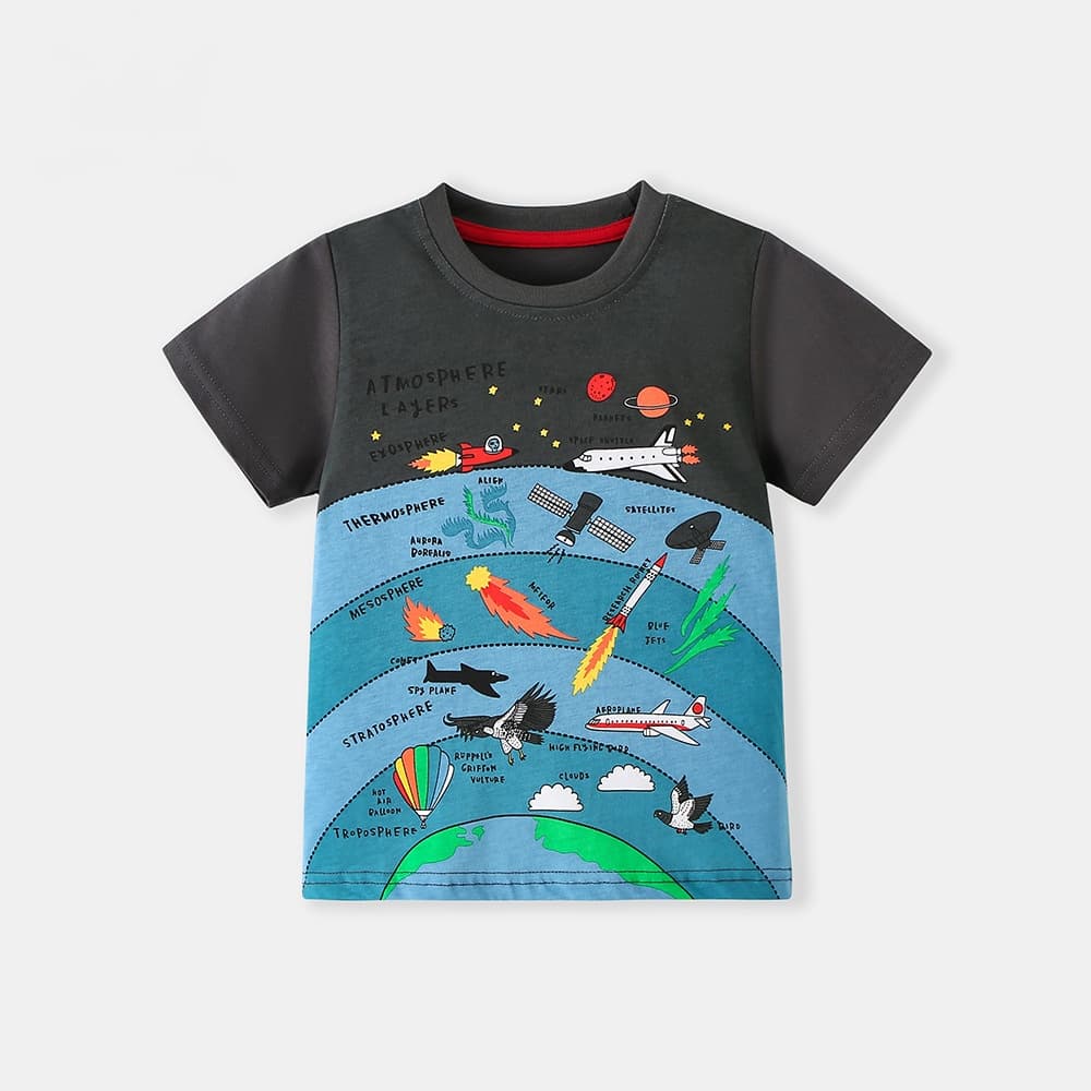 Fashionable Crew-Neck Bottoming T-Shirt For Boys