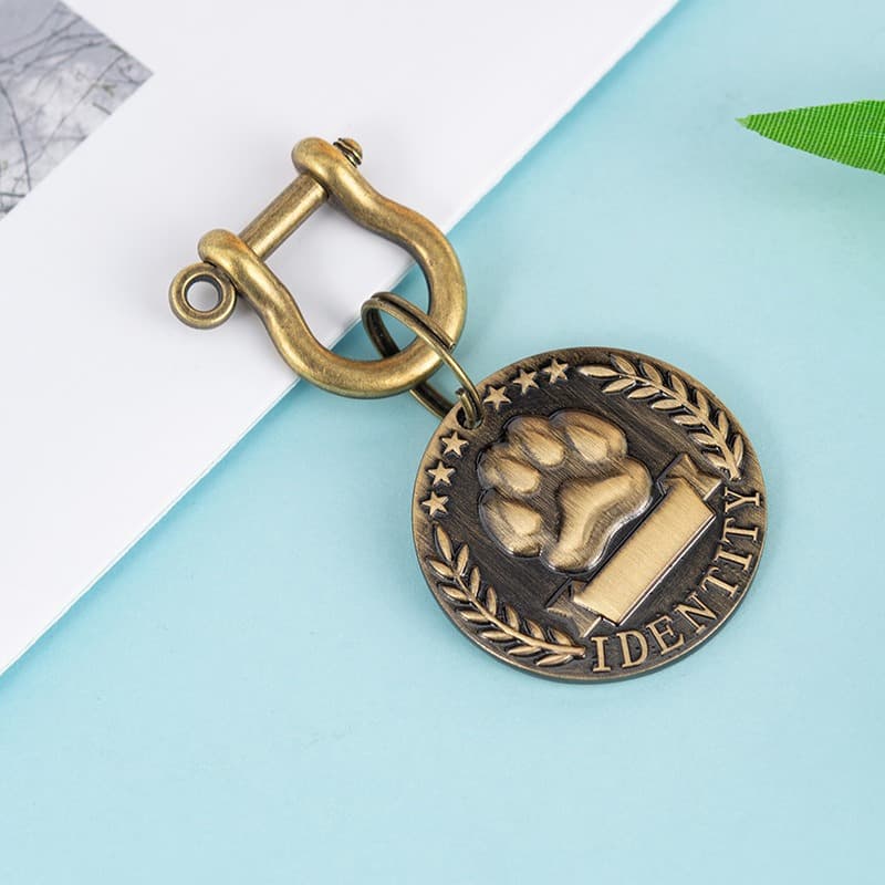 Dog ID Tag Stainless Steel Engraved Nameplate Keychain