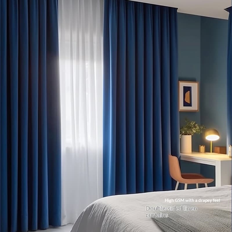Drill Free Installation High Precision Blackout Curtain With Rod