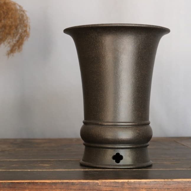 Round Basin Tall Orchid Purple Clay Classical Handmade Flower Pot