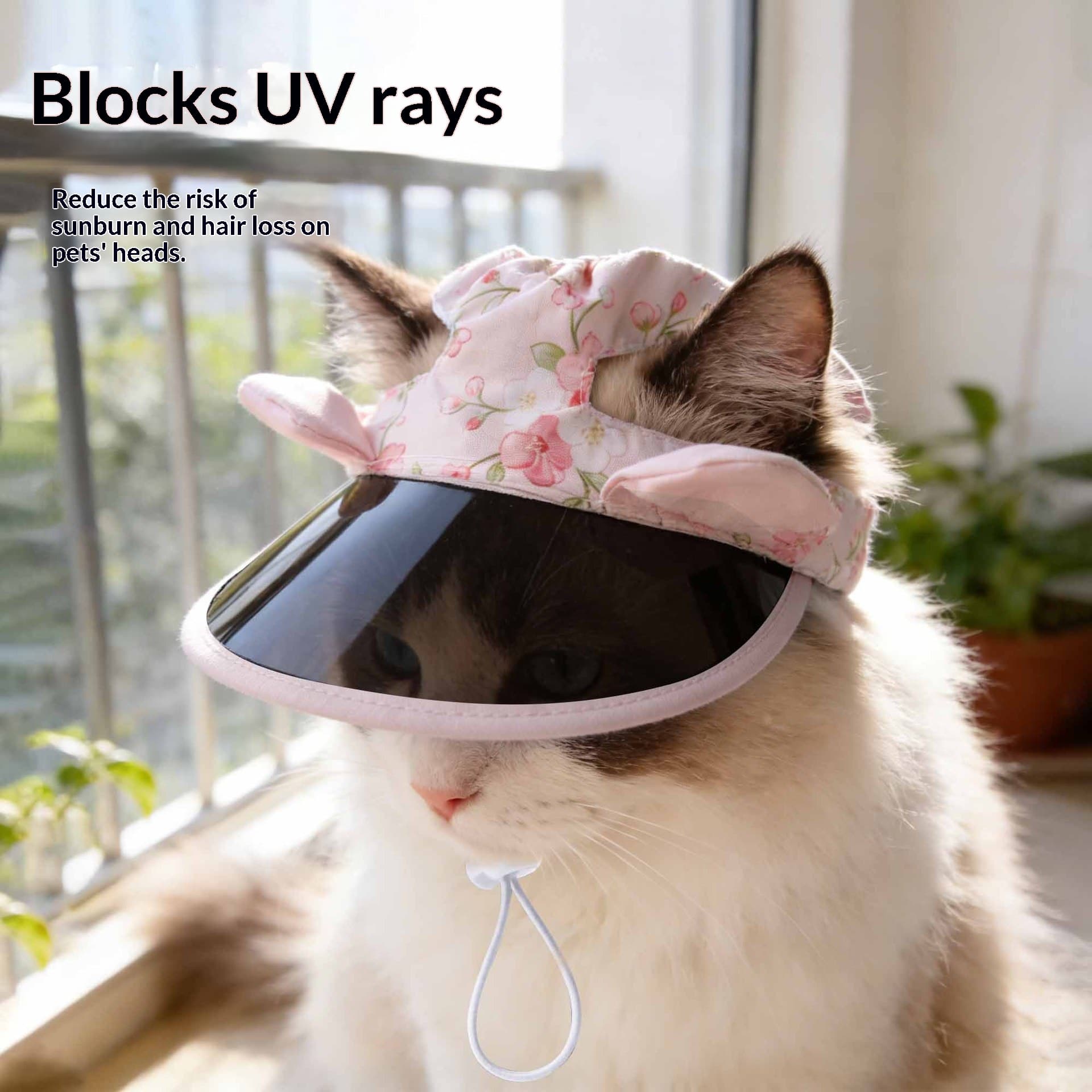 Sphynx Cat Sun Hat With Visor For Cats Kittens Adjustable Summer Outdoor Skin Protection