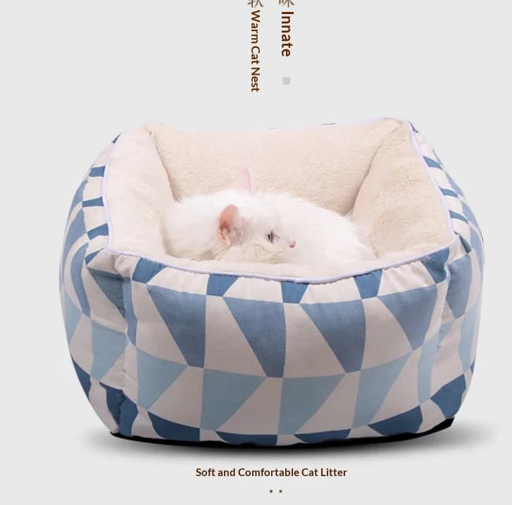 Warm Cat Cave Bed 2 in 1 Converts to Nest Bed