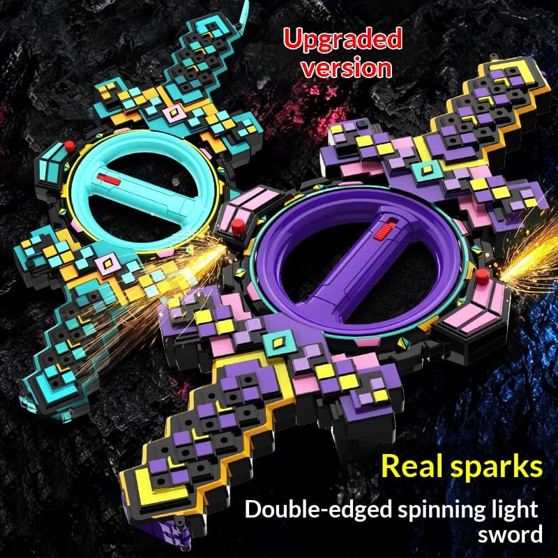 Sparkling Fireblade Dual-Edged Spinning Retractable Toy For Children