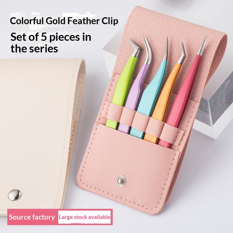 Stainless Steel False Eyelash Tweezers Lash Extension Tweezers Beauty Tool