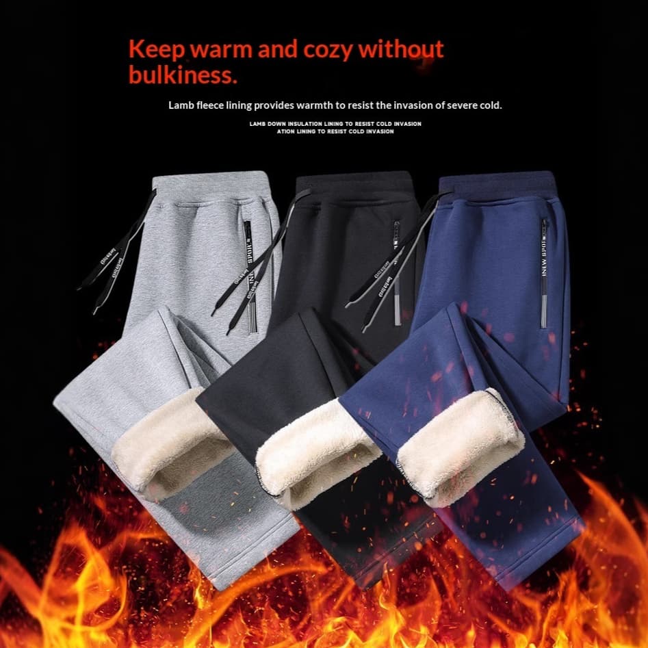 Flat-front Straight-leg Drawstring Fleece-lined Casual Sweatpants