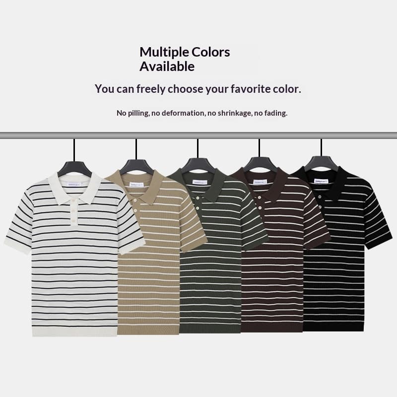Turn-down Collar T-shirt Mens Viscose Top