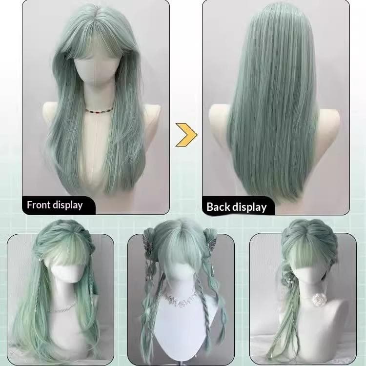 Mint Mumbo Long Straight Full Head Wig
