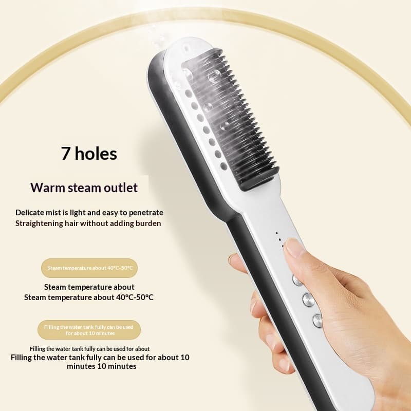 Evaporative Straightening Comb Hydrates Nourishes And Volumizes Hair Dual-Use Steam Flat Iron For A Natural Bouncy Look