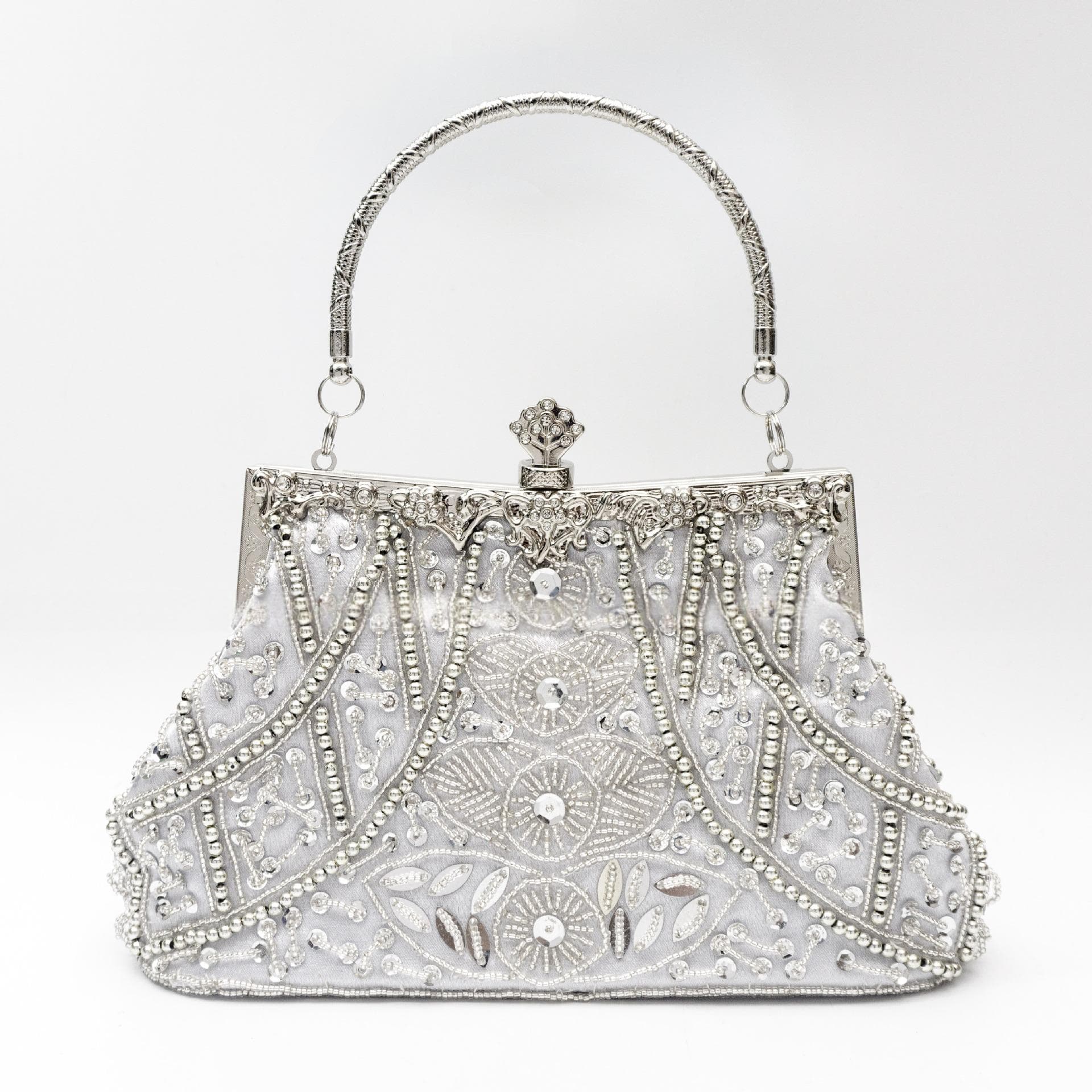 Vintage Handmade Beaded Embroidery Evening Bag For Gowns
