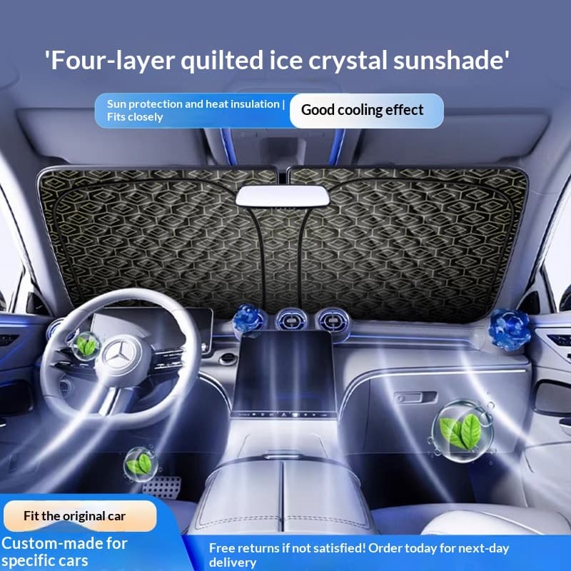 Ice-crystal Lattice Cotton Sunshade And Heat-insulating Thickened Front Windshield Sun Umbrella