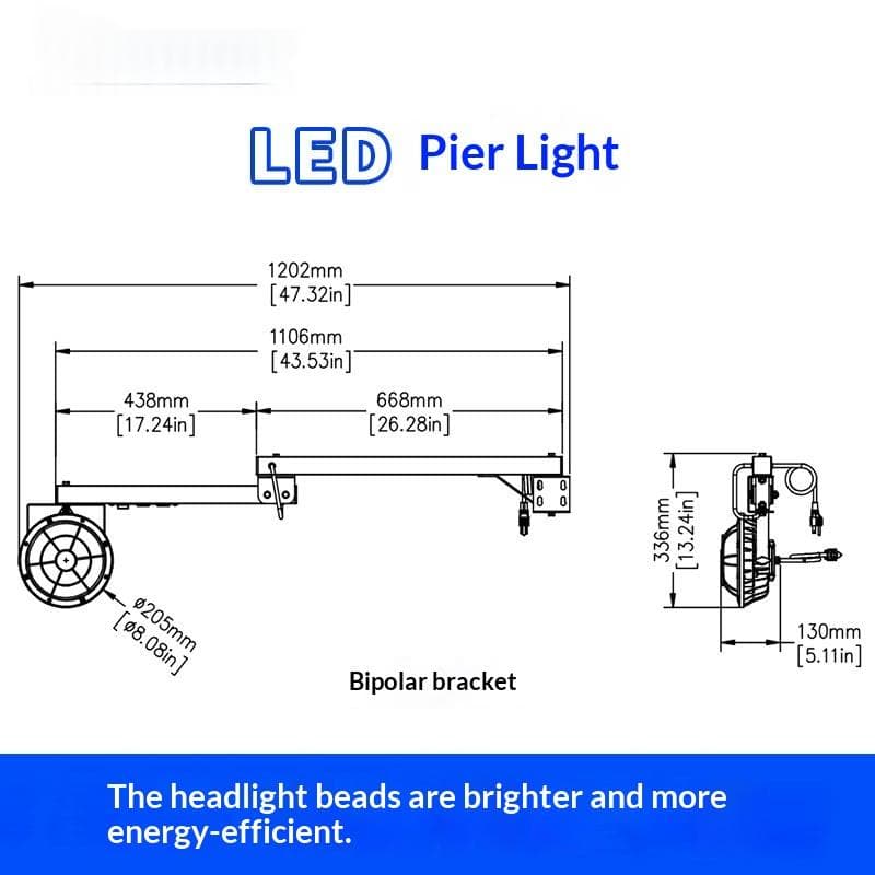 Flexible-arm Rotating Lamp Head Floodlight