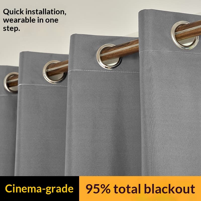 Pongee Laminated Blackout Curtain Solid Color Thermal Insulated Sun Protection Window Drapes For Home
