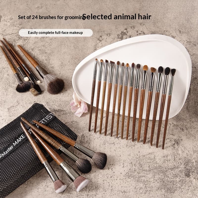 24-piece Animal-hair Makeup Brush Set