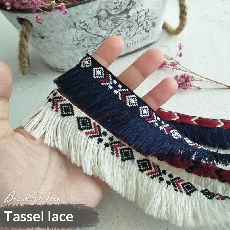Ethnic-style Tassel Trim Handmade DIY Colorful Braided Ribbon