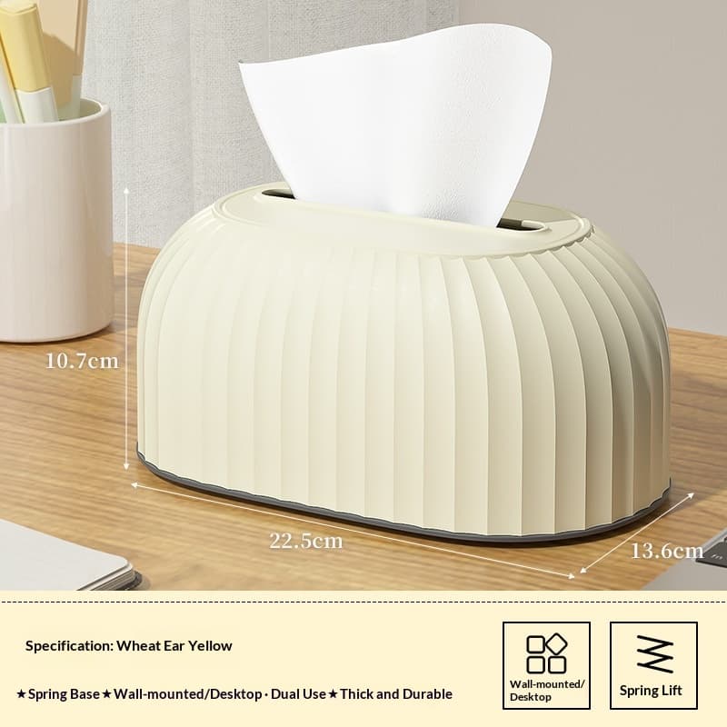 Wall-mounted Tissue Box With Spring-assisted Automatic Lift Mechanism