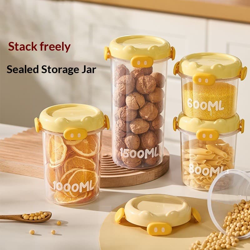 Transparent Storage Jars For Whole Grains And Cereals