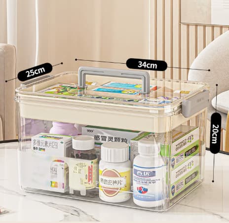 Household Storage Box Multi-tier Large-capacity Plastic Medicine Organizer