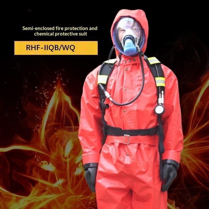 Firefighting Semi Enclosed Acid And Alkali Resistant Chemical Protective Suit Lightweight Protective Suit