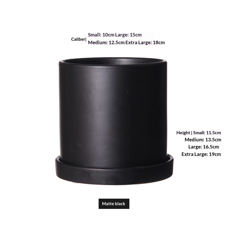 Simple Modern Straight-sided Ceramic Flower Pot For Home Use