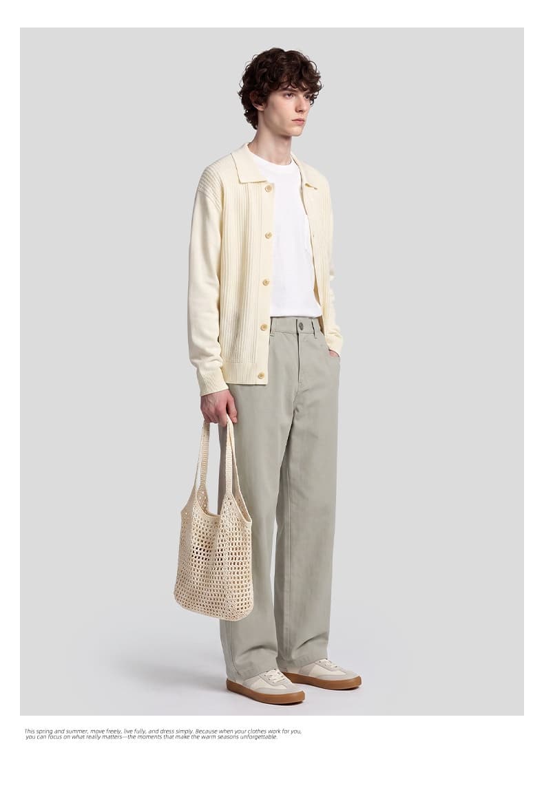 Mens Trousers Relaxed Fit Vintage Chic Loose And Versatile
