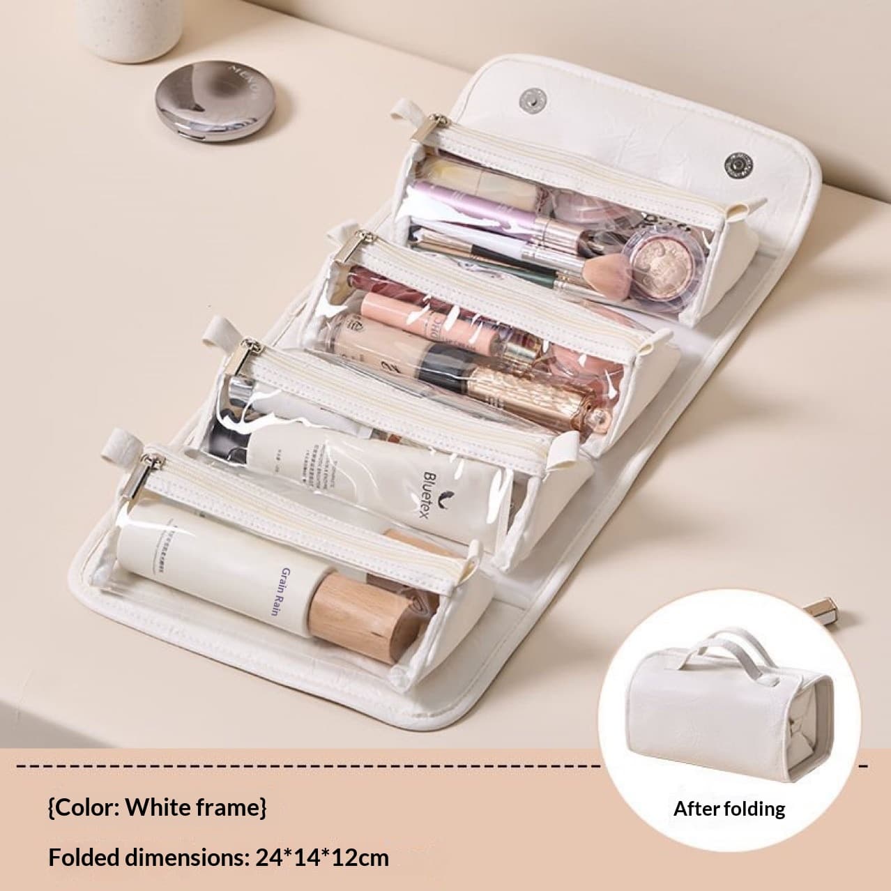 Detachable Foldable Makeup Bag Womens Handbag