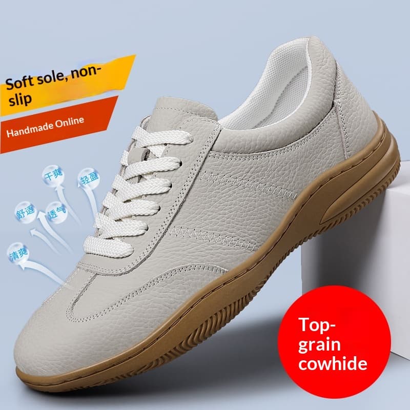 Mens Casual Leather Shoes Breathable Genuine Leather Shoes For Men