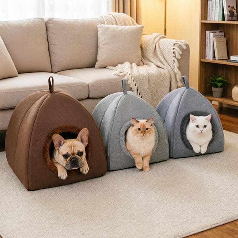 Enclosed Insulated Pet Bed With Extra Padding