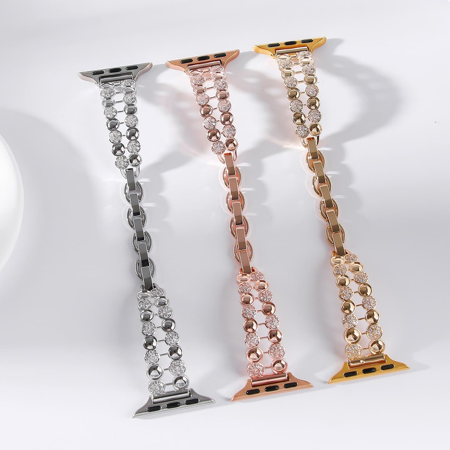 Fashionable Pure Copper Crushed-crystal Watch Strap