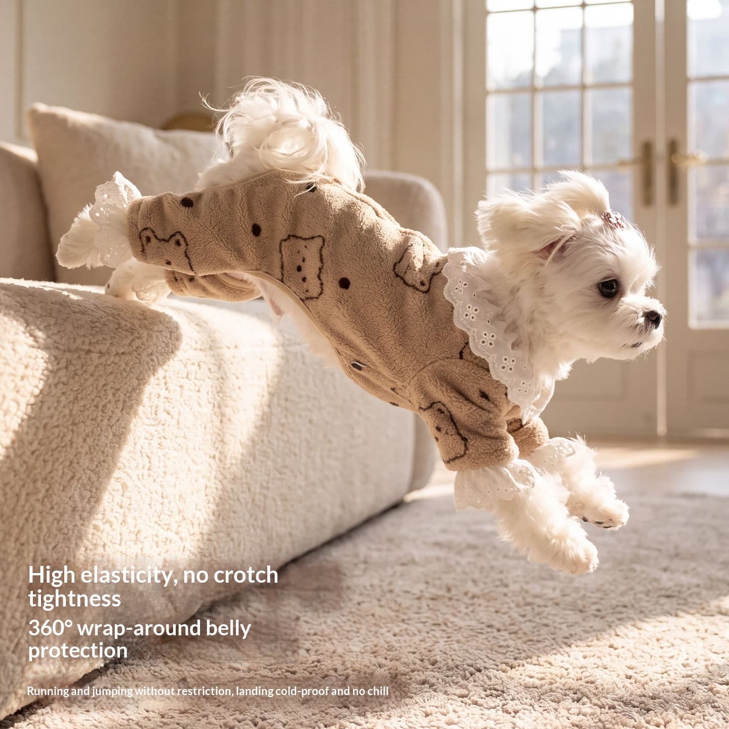 Pet Fleece-lined Four-legged Warm Fleece Coat