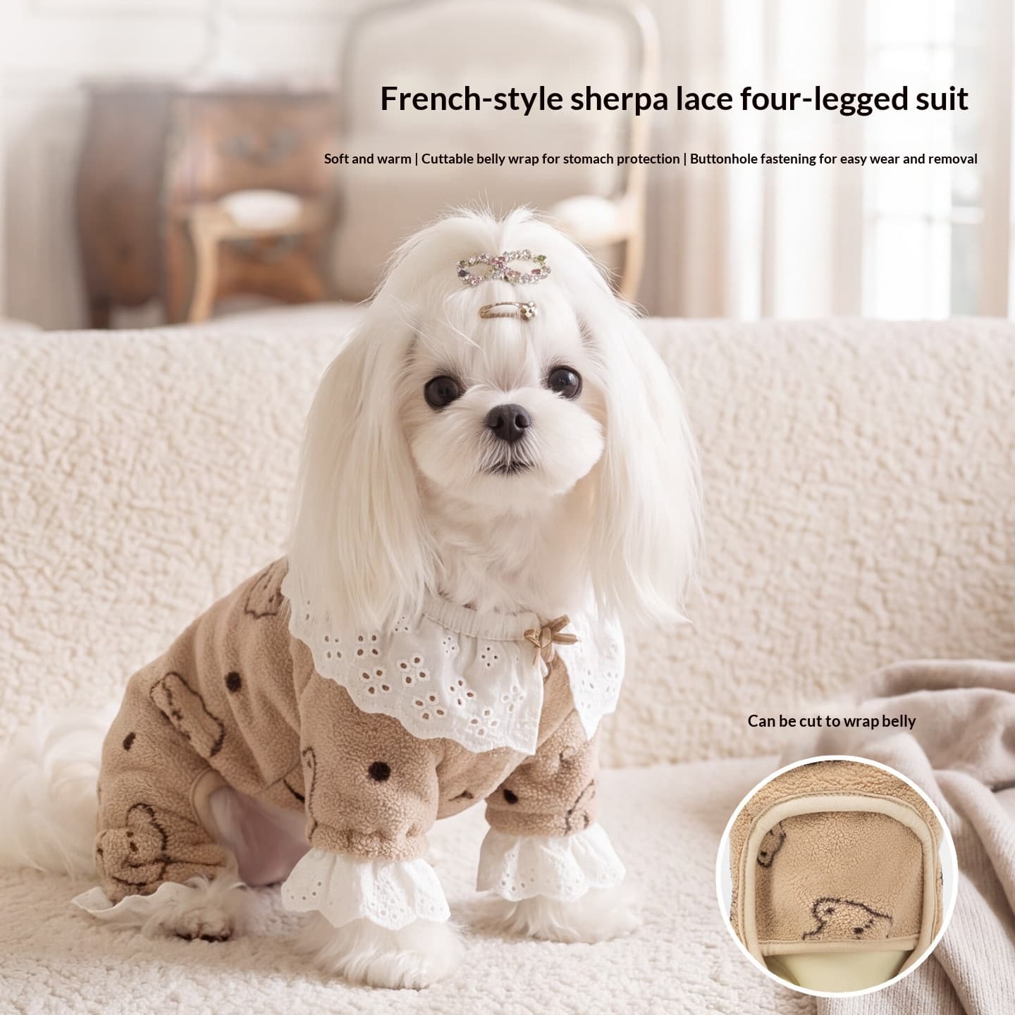 Pet Fleece-lined Four-legged Warm Fleece Coat