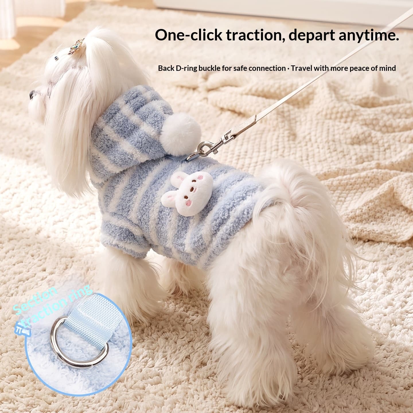 Pet Hooded Two-legged Warm Fleece Outfit