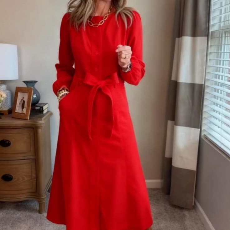 Fashionable Womens Loose-fit Casual Solid-color Dress