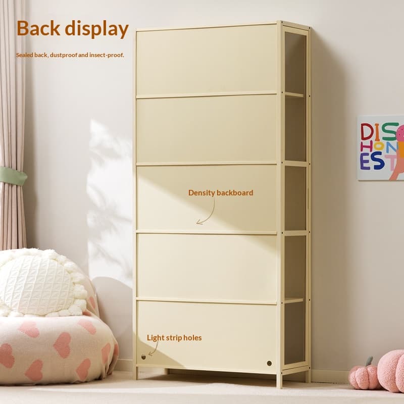 Qingshe Glass Door Solid Wood Storage Cabinet