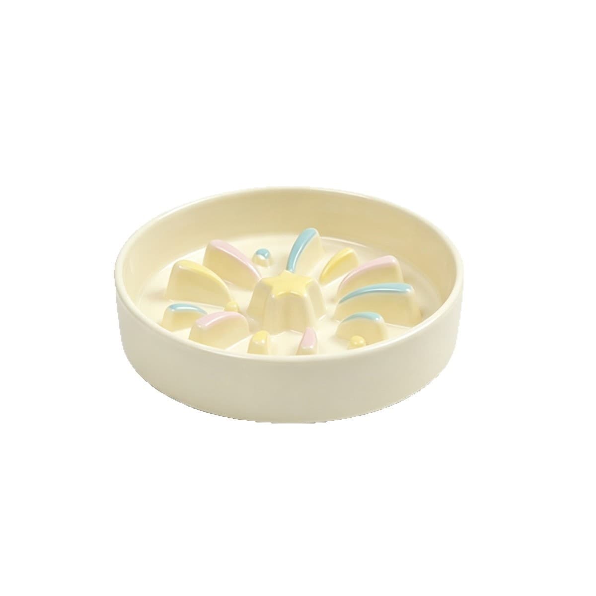 Floral Ceramic Cat And Dog Bowl Slow-Feeding Anti-Choking Dog Food Bowl