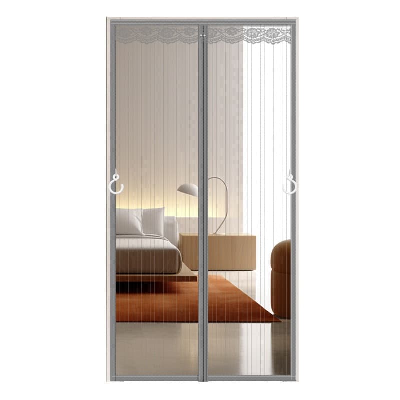 Mosquito Door Curtain Fiberglass Mesh Fully Magnetic Strips Self-adhesive Magnetic Door Fly And Insect Repellent