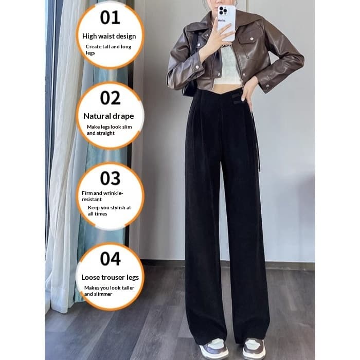 Chenille-padded Narrow-leg Wide-leg Pants