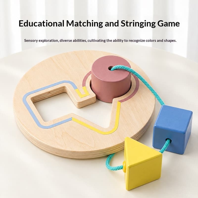 Children's Threading Game Shape Board Educational Early Learning Toy