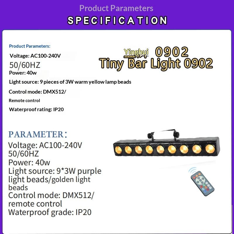 9-LED Wall Washer Bar Stage Light