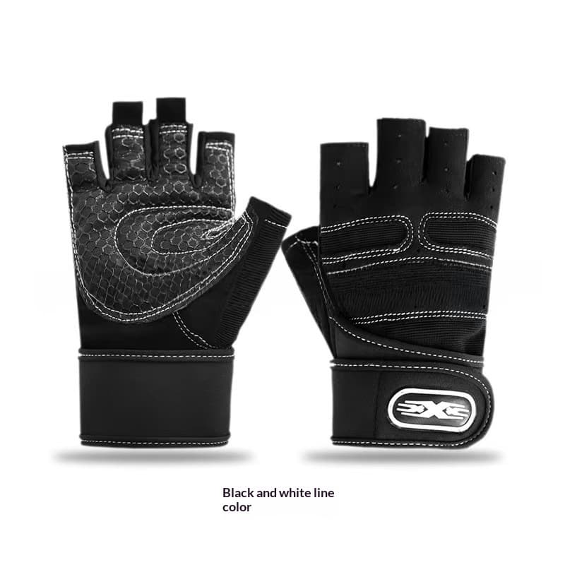 Summer Unisex Wrist Support Non-slip Abrasion-resistant Sports Half-finger Gloves