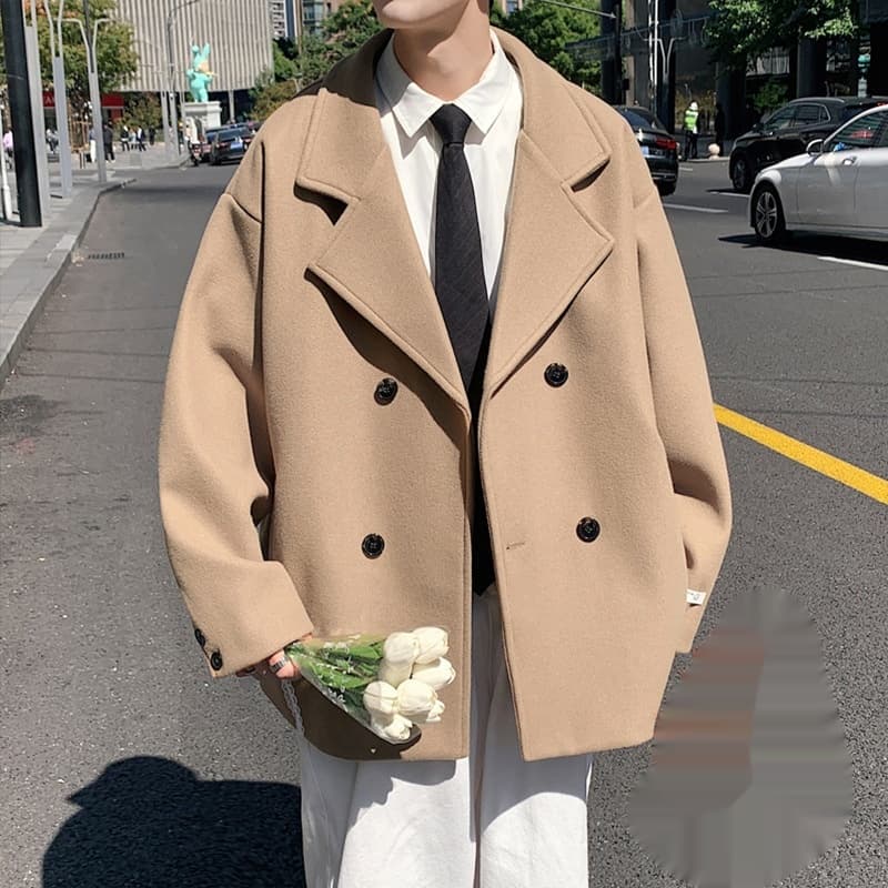 Men's Casual Double-breasted Wool Coat