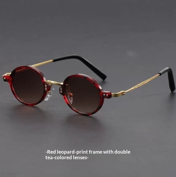 Retro Oval Black Frame Sun Shade Glasses