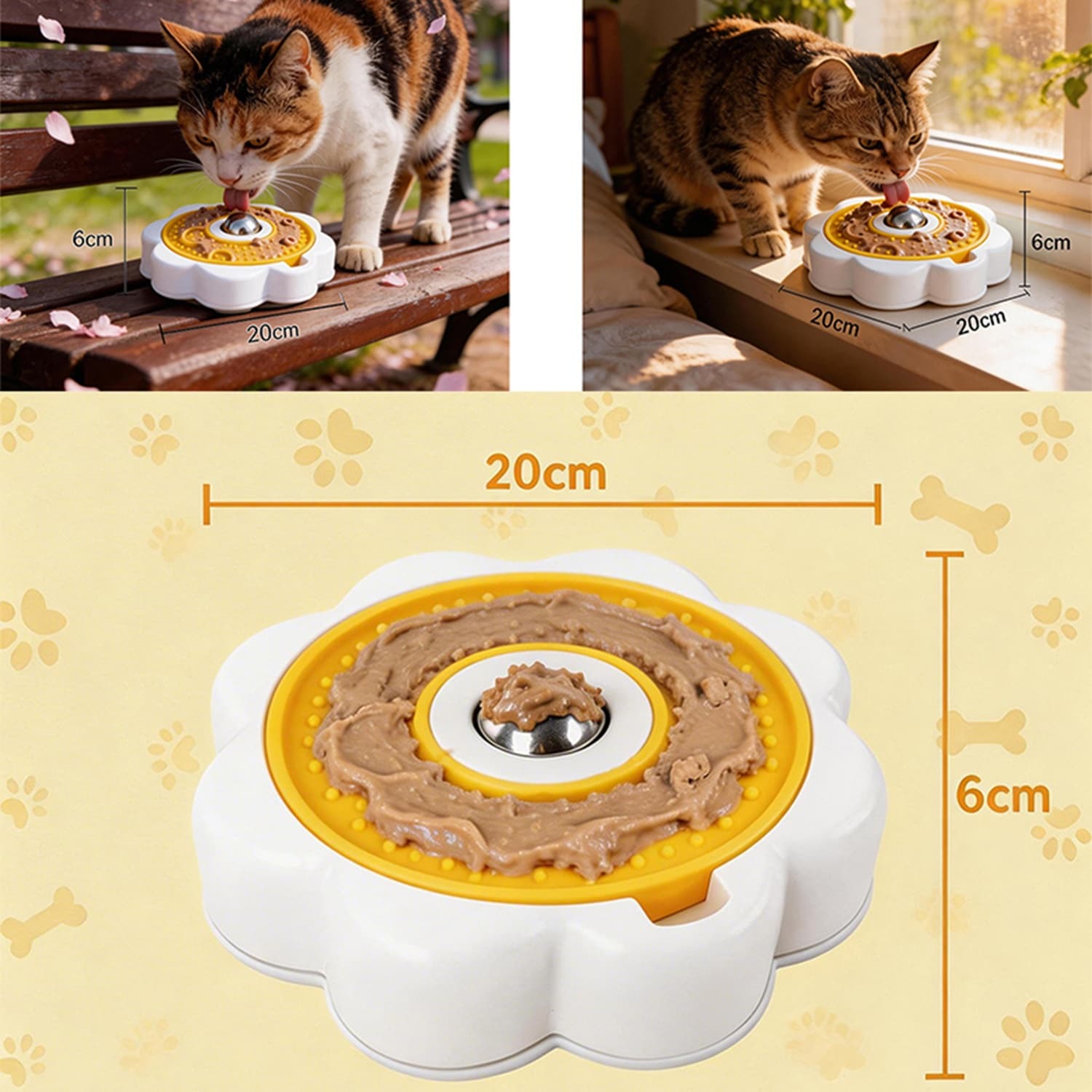 Rotating Stainless Steel Ball Pet Slow-Feeding Wet Food Licking Bowl